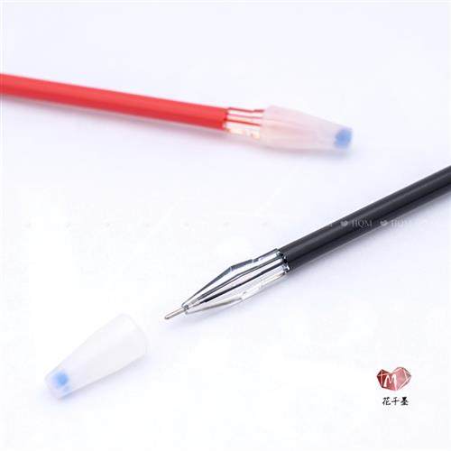 钻石头中性笔替芯木雕动物卡通手工实木笔替换芯针管0.5碳素蓝红