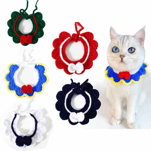 极速1PCS Fashion Dog Neckerchief Cute Pet Dog Cat Pure Handw