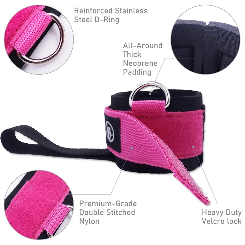 1 Pair Fitness Exercise Resistance Band Ankle Straps Cuff fo