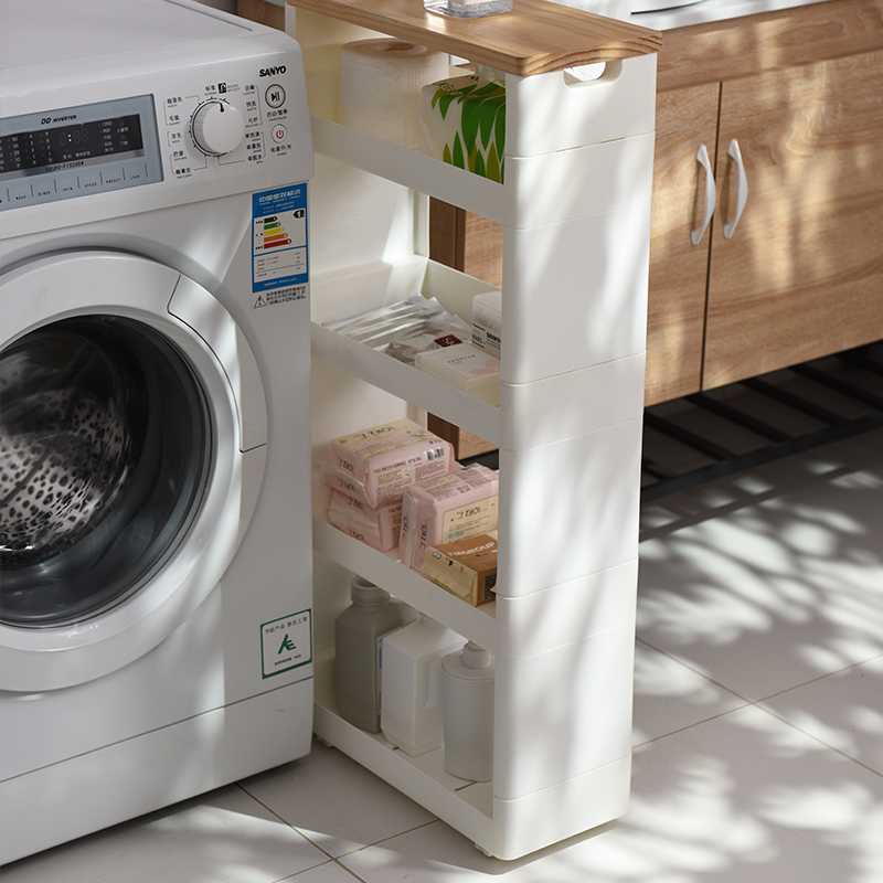 厨房夹缝调料品置物架浴室卫生间超窄储物架零食杂物可移动收纳柜