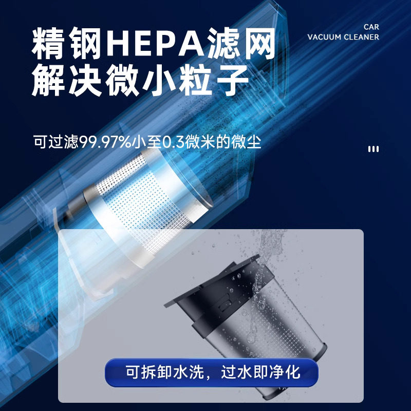 VDVM车载吸尘器家用车载大吸力小型充电手持无线式牀上随手吸车强