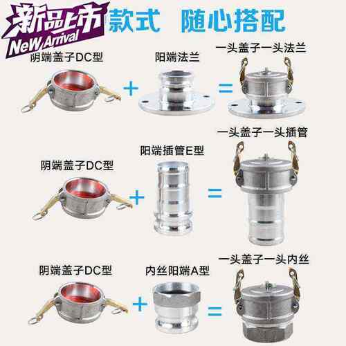 极速铝合金快速接头C型3a寸阴端偏口接头插管接头油罐车卸油口快