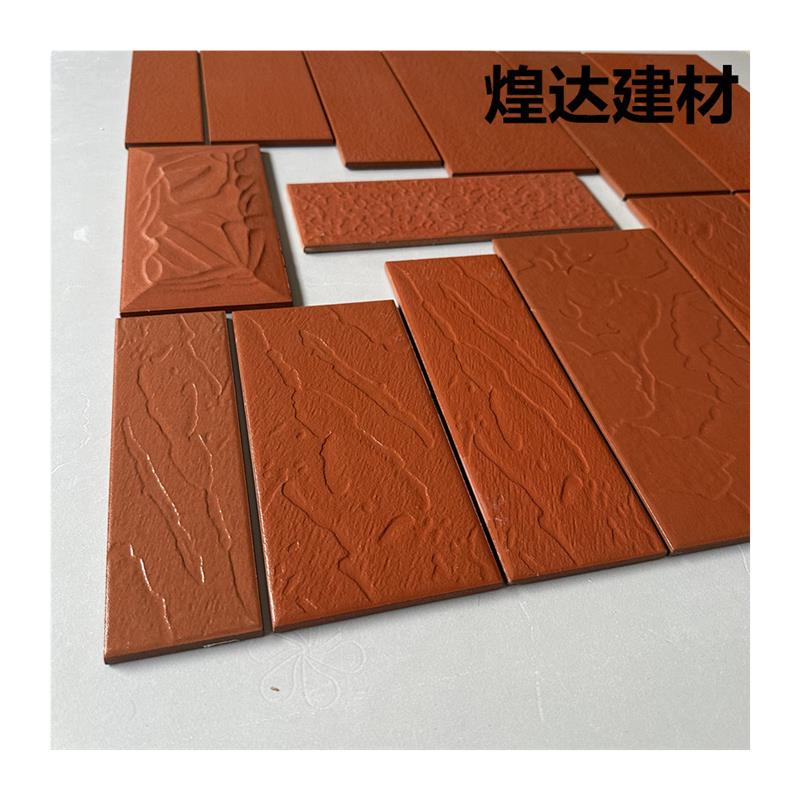 铁红风沙面通体砖外墙砖13x26 10x20 10x30 8x24 6x20麻面线条砖