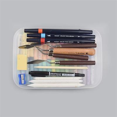 小红薯推荐油画棒收纳盒塑料磨砂透明收纳盒刮刀工具收纳小盒子