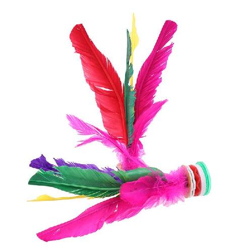 极速New 2pcs Colorful Feather Shuttlecock China Jianzi Foot