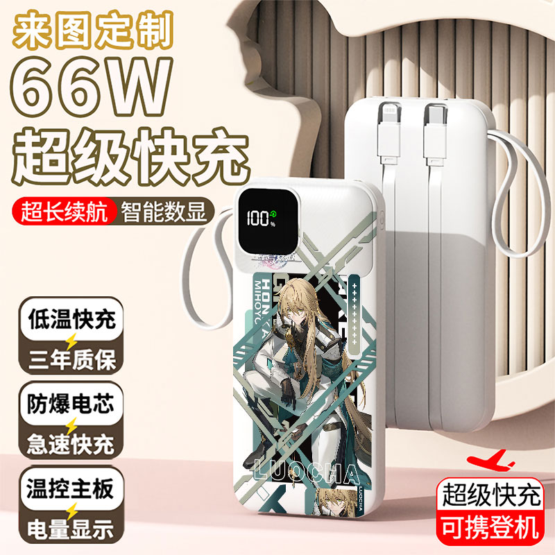 【3C认证】可爱罗刹充电宝20000毫安移动电源快充动漫LOGO定制图