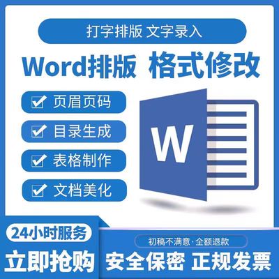 word文档排版格式修改文档表格制作pdf转换图片转文字手工录入