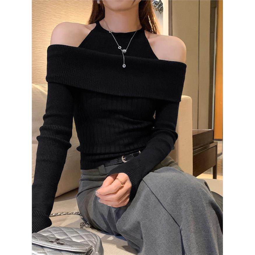 瞌睡树◆干枯玫瑰 露肩秋冬修身显瘦假两件露肩针织衫内搭上衣,个性定制/设计服务/DIY,棉服工装,淘宝优惠券,粉丝福利购,淘宝优惠卷