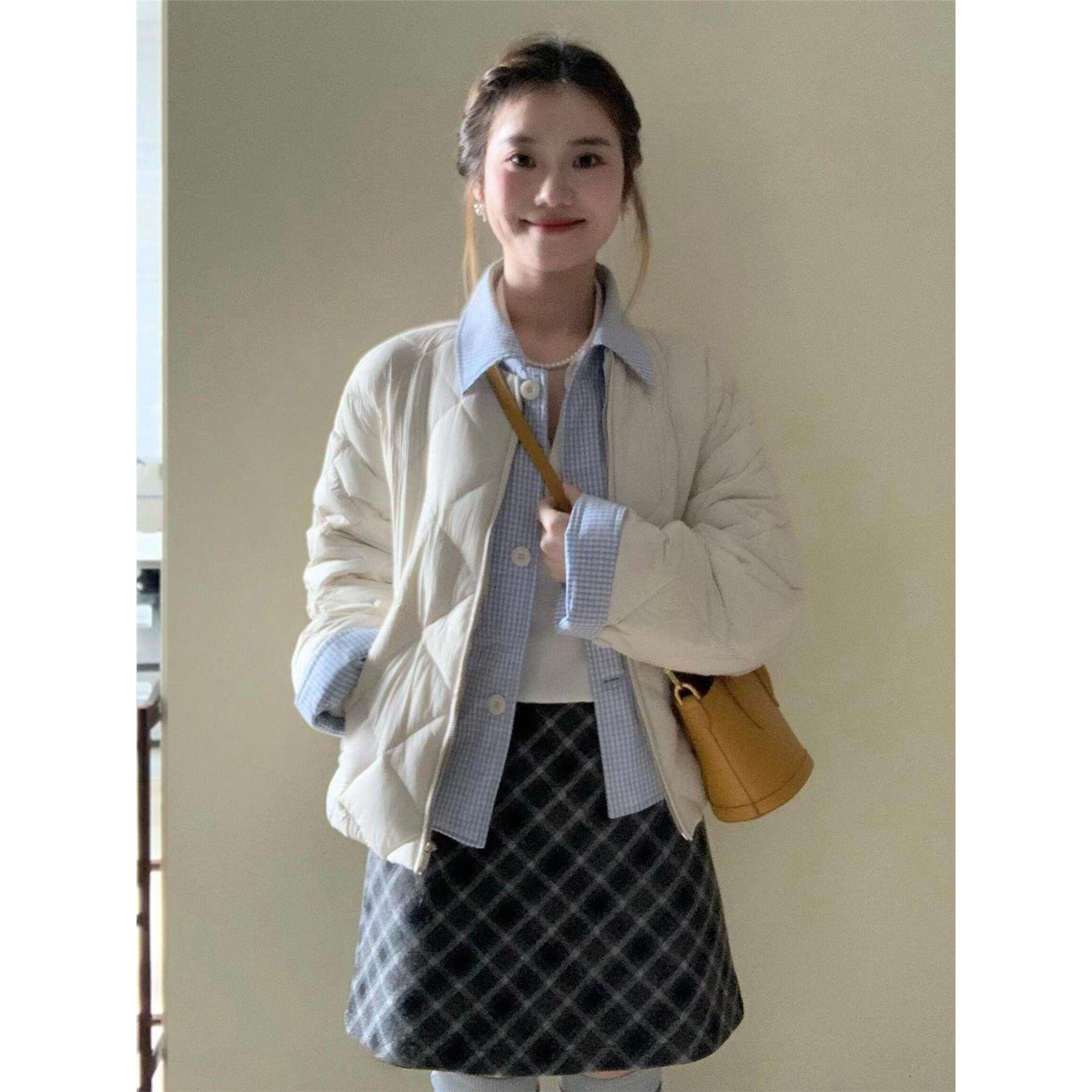 巨好看的拼接假两件棉服女款2025新款冬季翻领加绒加厚棉衣外套潮,个性定制/设计服务/DIY,棉服工装,淘宝优惠券,粉丝福利购,淘宝优惠卷