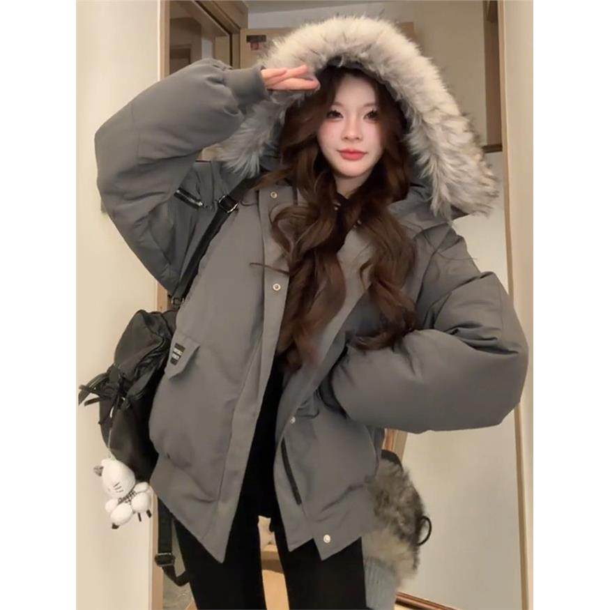 温暖过冬派克服棉服女冬2025新款大毛领加厚韩系工装棉衣学生外套,个性定制/设计服务/DIY,棉服工装,淘宝优惠券,粉丝福利购,淘宝优惠卷