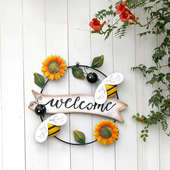 岛拉金属壁饰蜜蜂向日葵花铁艺挂饰墙饰玄关阳台家居装 饰墙背景墙