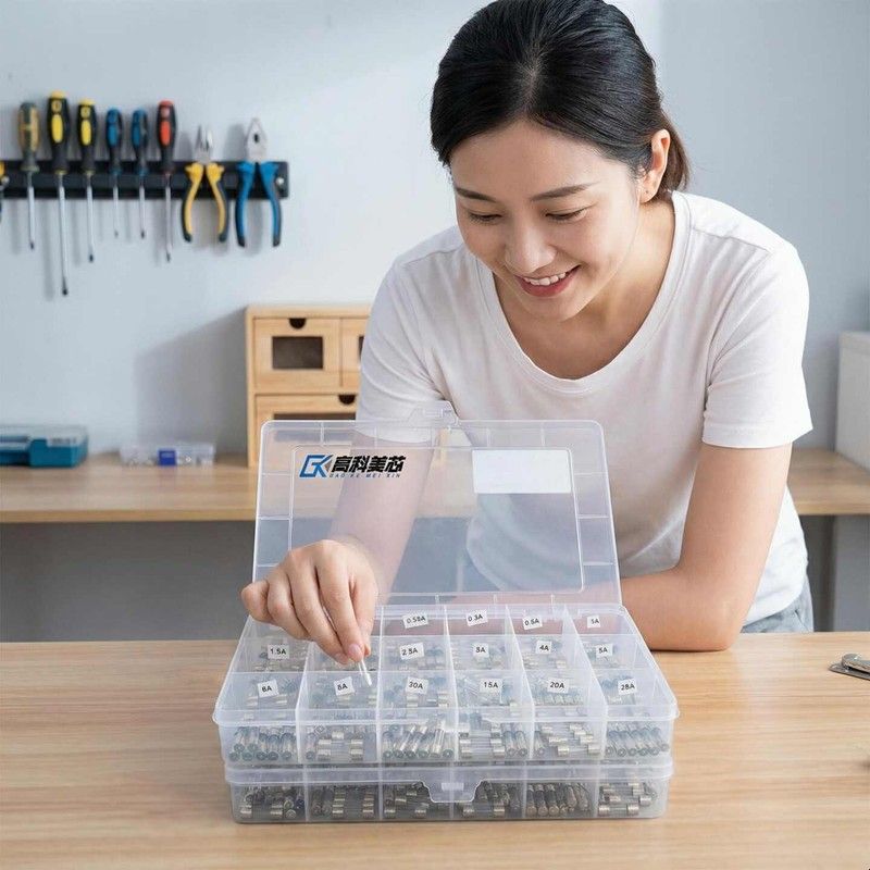 盒装F快熔保险管5x20 6x30汽车保险丝0.1A~30A 18种各10个套装图片