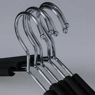 省空间衣柜用 龙衣堂 无毛刺防肩包 防滑 防印痕 不锈钢胶棉衣架