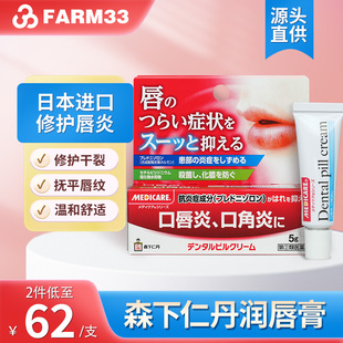 日本进口森下仁丹口唇炎缓解炎症舒缓不适润唇膏5g