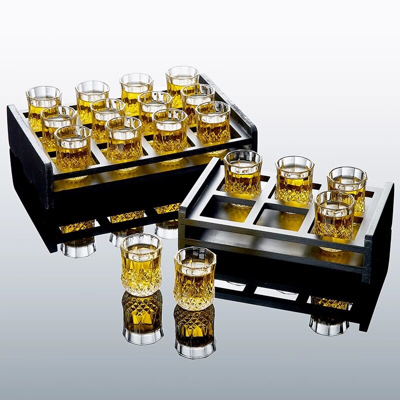 青苹果玻璃白酒杯6只套装2两