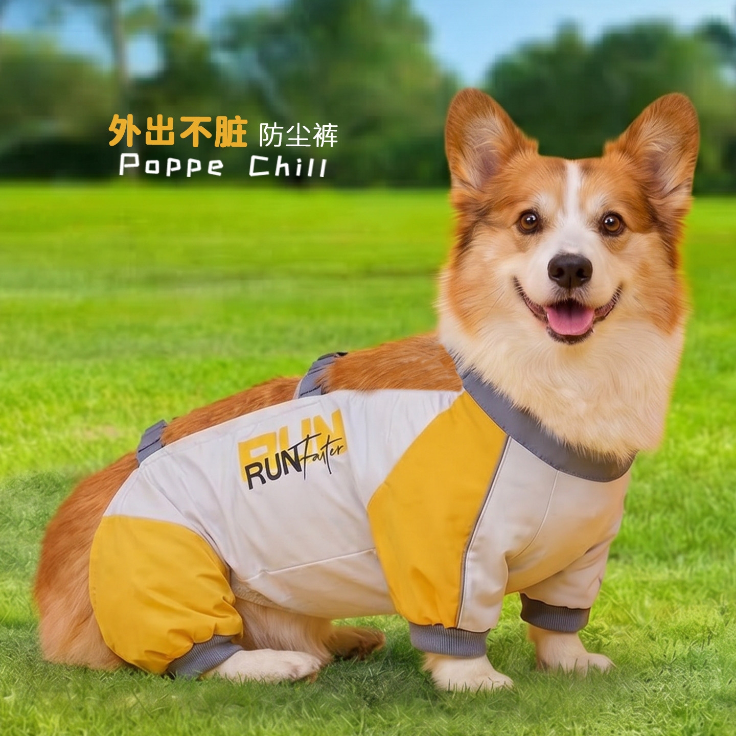 狗狗四脚防尘裤遛狗防脏神器腿套防虫遛弯裤外出衣服小狗护肘柯基