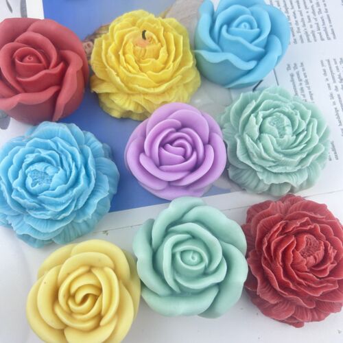 极速3D Flower Series Silicone Candle Mold Home Handmade Rose