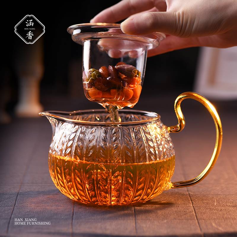 轻奢花茶壶套装下午茶玻璃茶具蜡烛加热水果茶壶女英士花茶杯套装