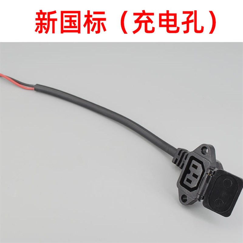 新国标电动车公母插头爱玛小刀新大洲充电器线充电孔充电口转换线