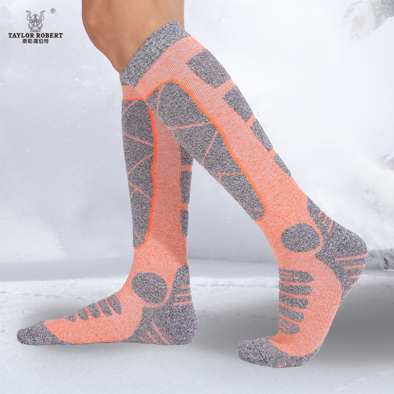 专业滑雪袜女双板加厚毛巾底防滑缓震保暖户外运动雪地长棉袜子