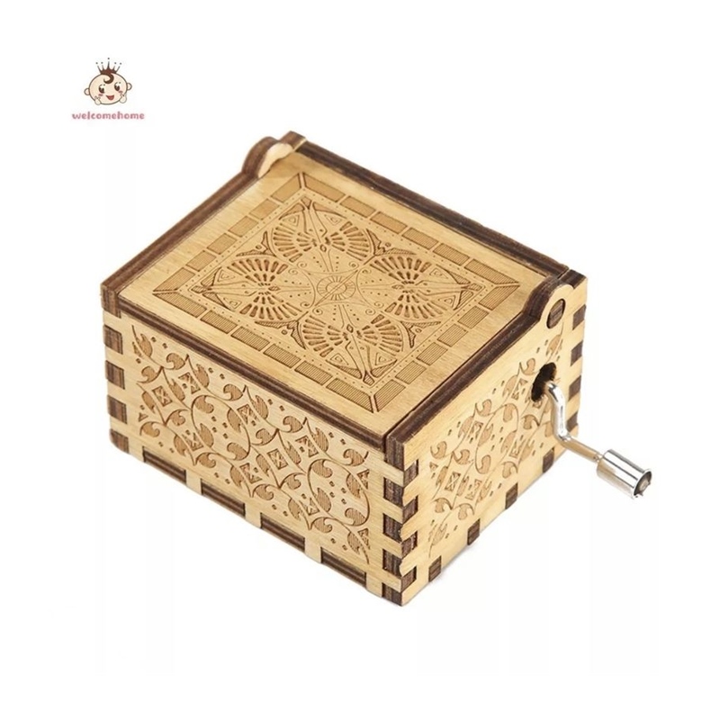 加勒比海盗小八音盒古典迷你木质发条式手摇音乐盒工艺礼品摆饰情