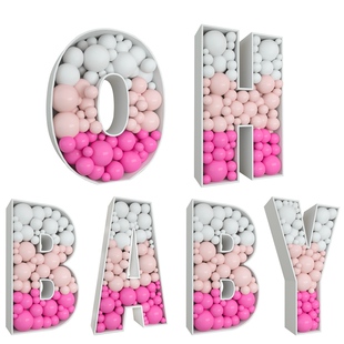 极速Letters Balloon One Birt Stand Box Frame Baby Filling