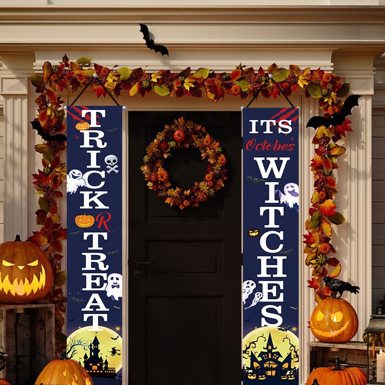 Halloween Couplet Banner Background Front Door Indoor Home P