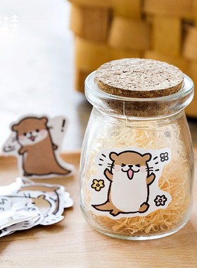 45pcs/pack15 Designs Cute Kawaii Otter Paper Stickers Noteb