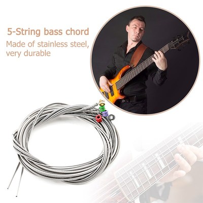 5 String Bass Strings Set Stainless Steel Replacement Guitar