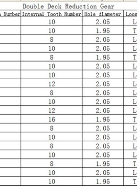 19pcs/lot General Plastic Gear Set Double Deck Deceleration