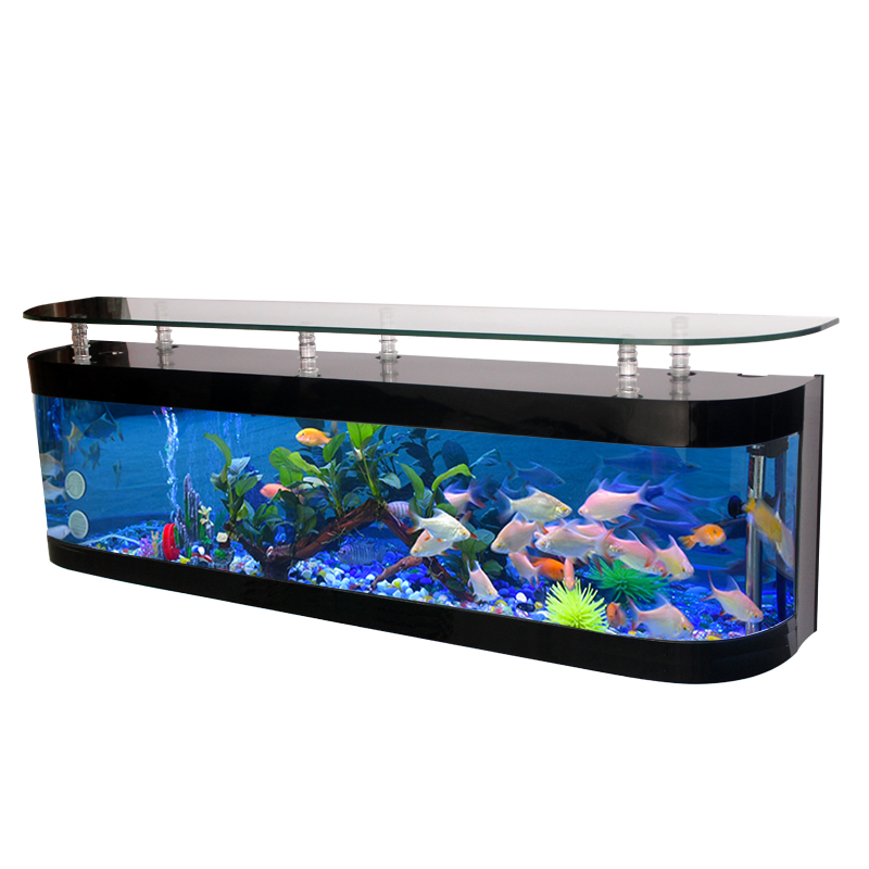 欧式电视柜玻璃鱼缸客厅落地家用2米大型免换水生态水族箱定制