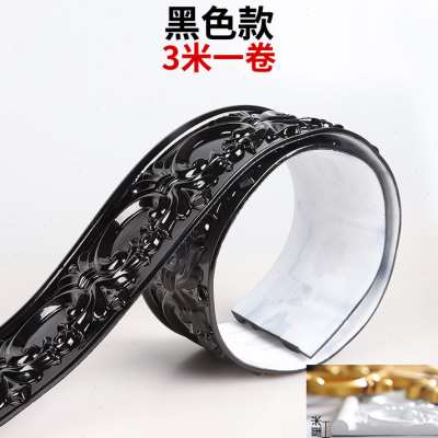 欧式吊顶仿石膏线条门框自粘装饰条pvc电视背景墙造型装饰条白色3