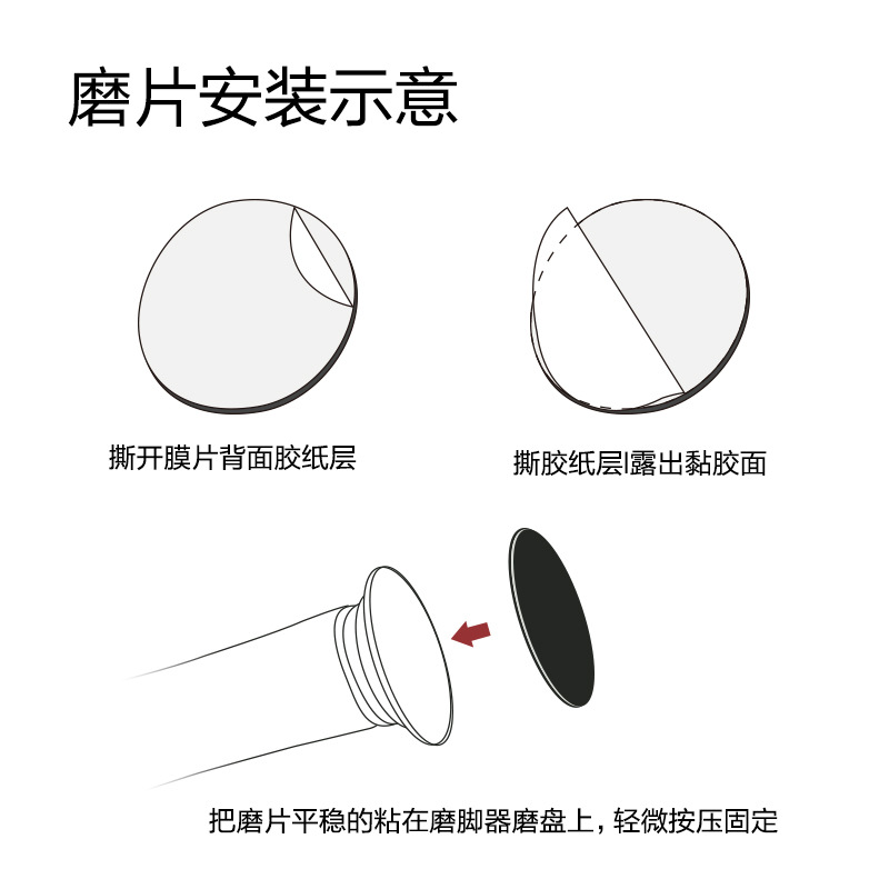 自动电动磨脚器配件类火山石磨片砂纸60片装去死皮老茧修足修脚皮