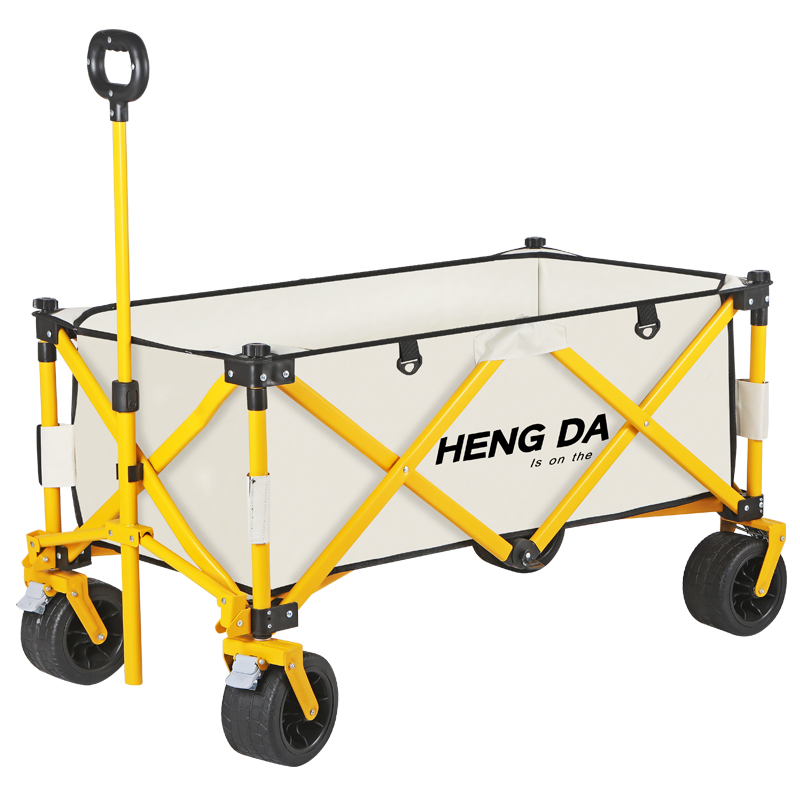 户外露营推车可折叠聚拢款手推野餐车拉杆小拉车U推车桌板野营车