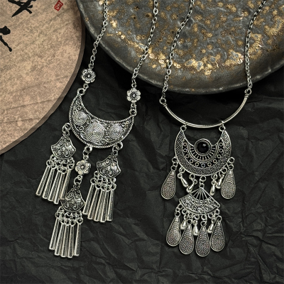 复古老银风新中式古银民族风项链