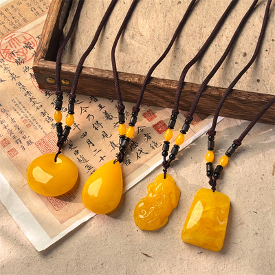 新中式蜜蜡琥珀民族风项链