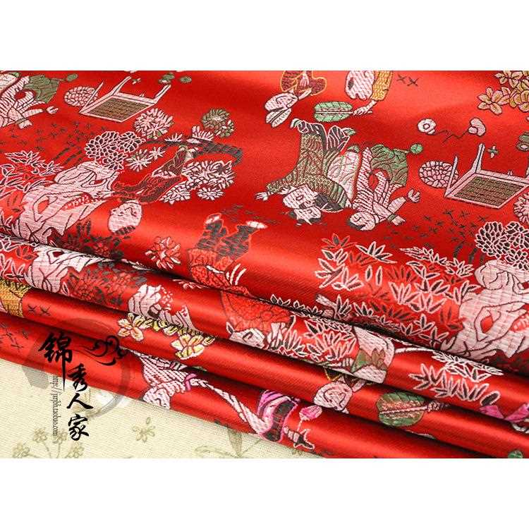 新款直销织锦缎布料 喜庆节日古装汉服唐装抱枕传统服装面料织锦