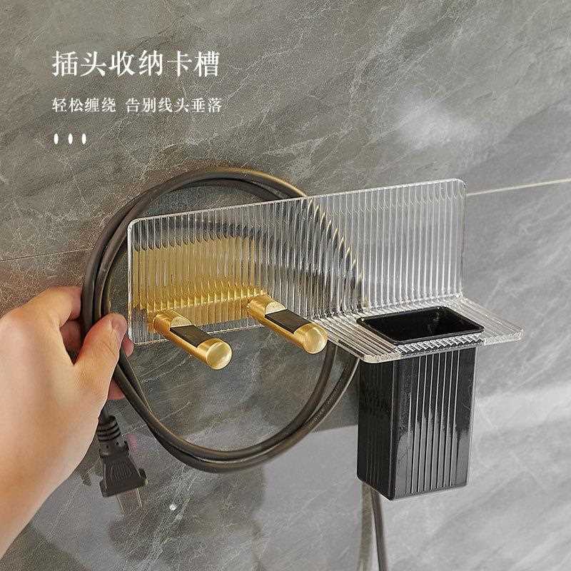 新款直销轻奢亚克力吹风机置物架家用卫生间浴室免打孔壁挂式风筒