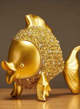 新款直销年年有余金鱼摆件乔迁新居礼品大气创意轻奢家居饰品玄关