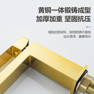 直销浴室全铜冷热金黑色水龙头卫生间家用台上盆洗漱台洗四方 新款