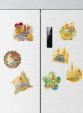 新款直销古风敦煌金属冰箱贴定制 烤漆强磁便签贴纪念品文创家居
