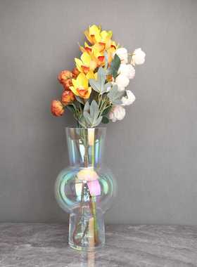 新款直销欧式玻璃大肚花器摆件样板房售楼部书房客厅餐厅玄关花瓶