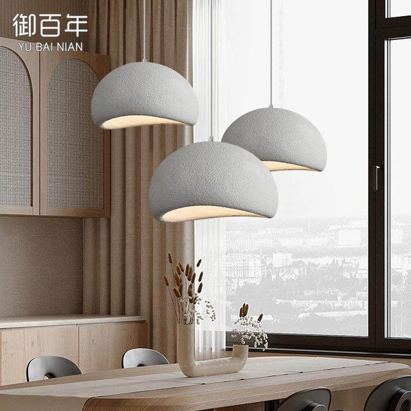 新款直销跨境新日式侘寂风吊灯设计师复式挑空客厅创意餐厅灯奶油,家装灯饰光源,智能吊灯,淘宝优惠券,粉丝福利购,淘宝优惠卷