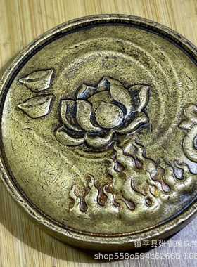 新款直销纯铜浮雕 实心圆铜镇纸 龙凤麒麟圆铜镇纸