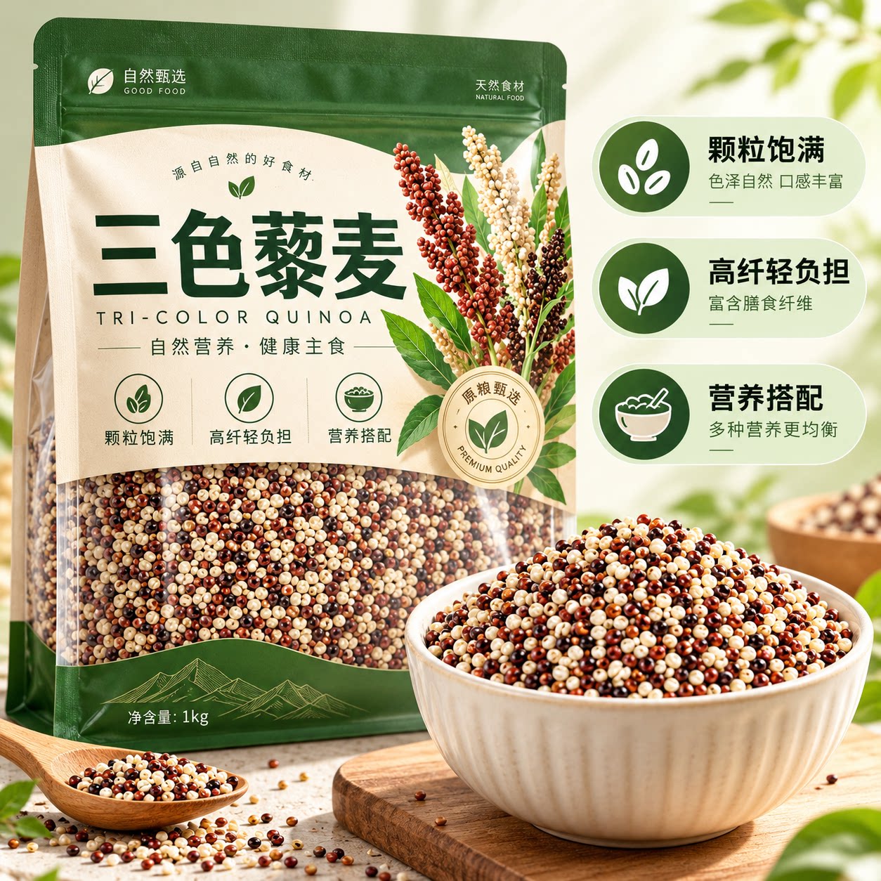 新米青海三色藜麦米正宗官方旗舰店黑红白藜麦饭五谷杂粮粗粮主食