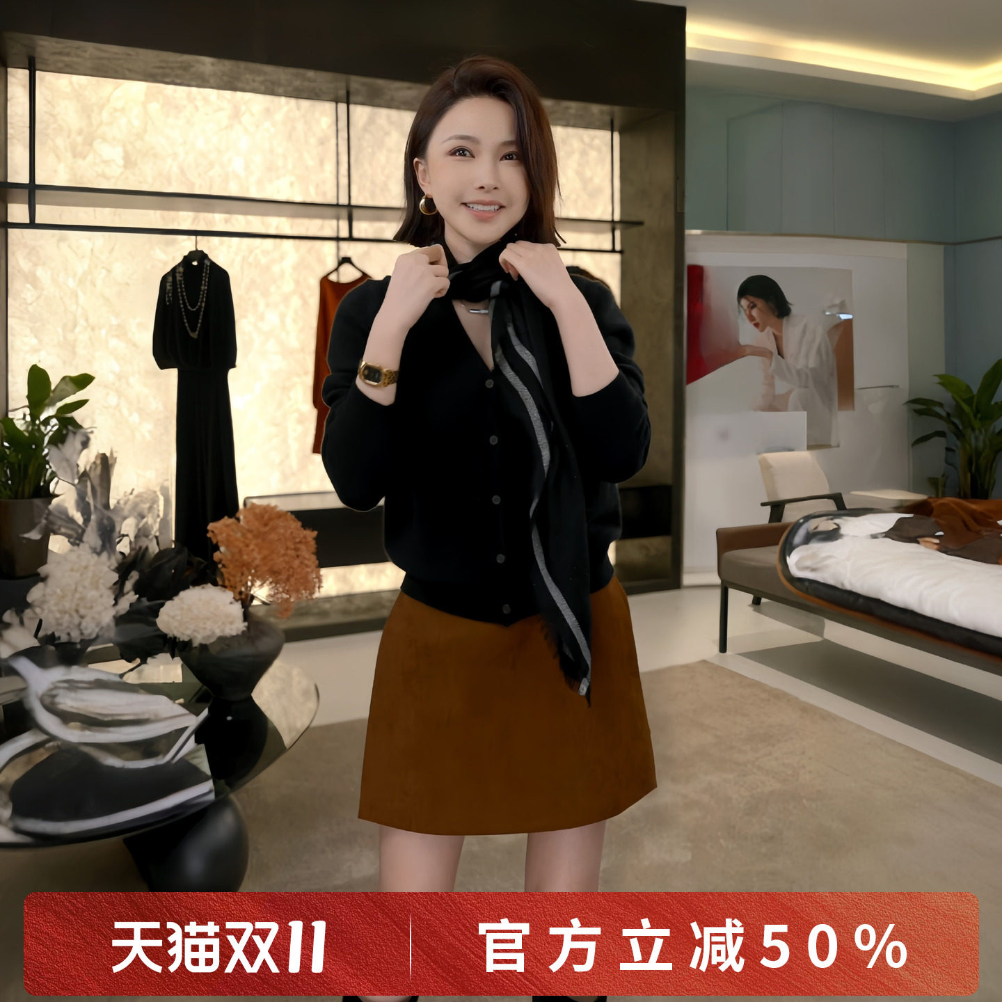 溶溶【完美比例神器】RONGRONG 高腰美拉德系藏肉显瘦短裙裤1522R