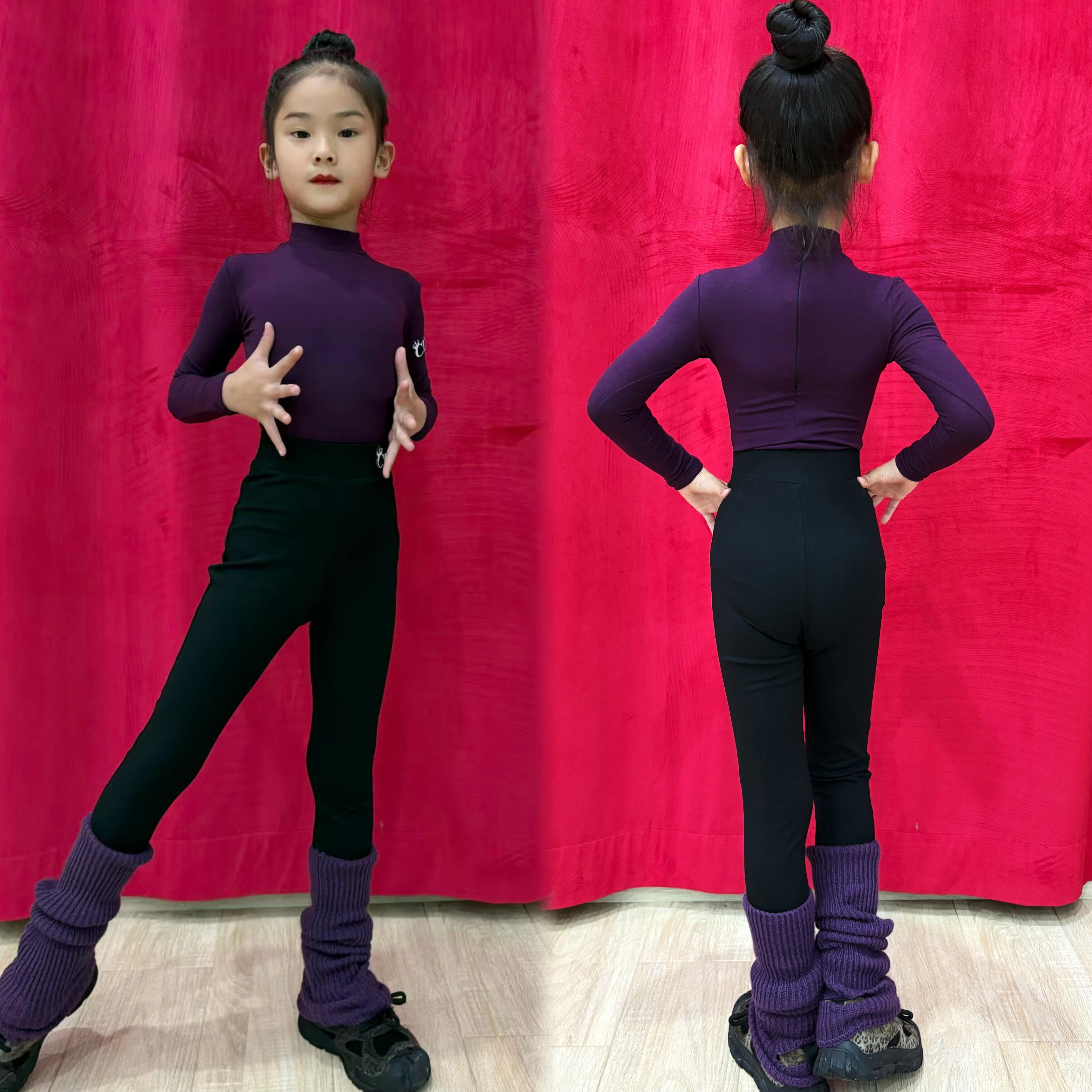冬季新款女童拉丁长袖上衣瑜伽裤