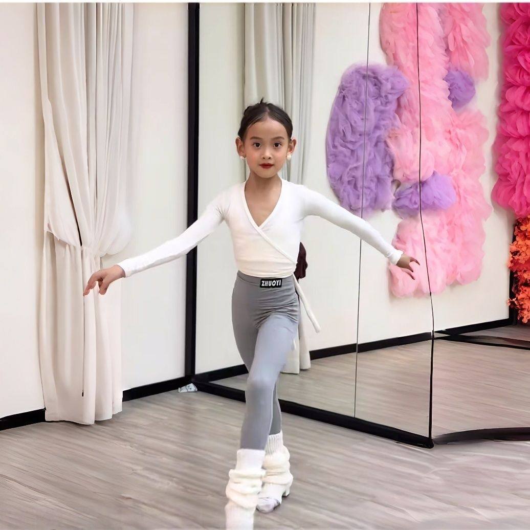 秋冬女童拉丁舞长袖绑带上衣长裤