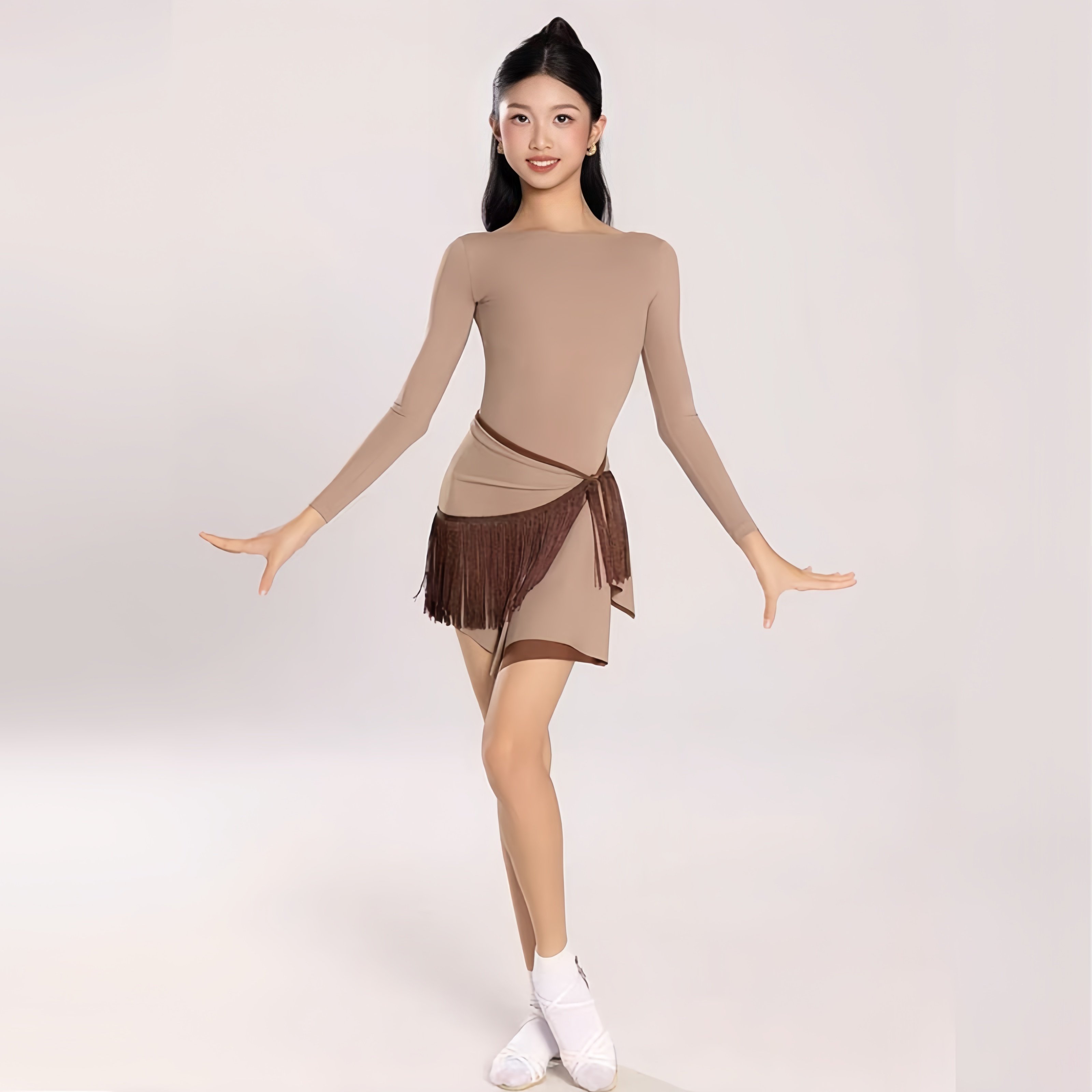 女童套装拉丁舞服冬季新练习舞服