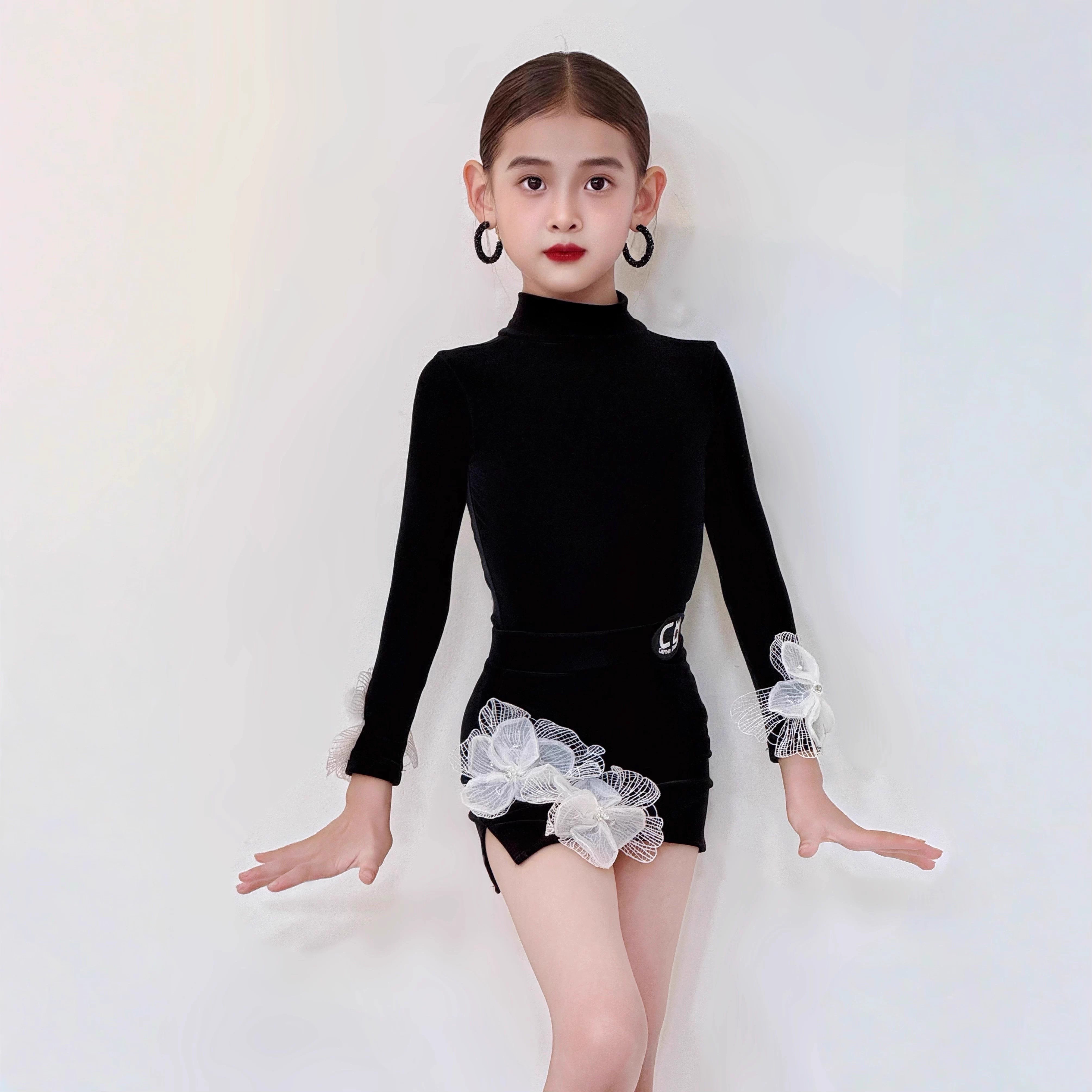 拉丁舞服分体上衣舒适裙子高弹女